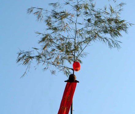 THE TET POLE IN NEW YEAR DAY